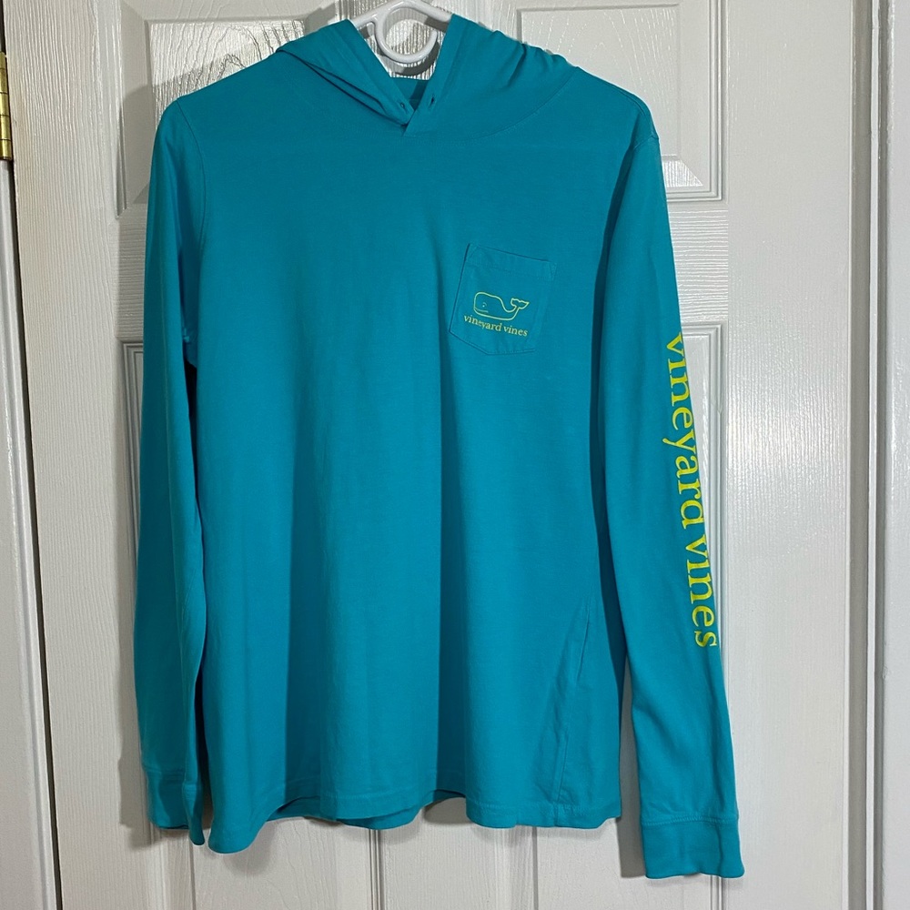 VINEYARD VINES Teal Lightweight Hoodie, Size M